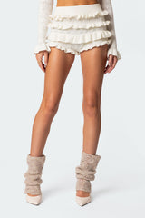 Lindsay Ruffle Knitted Shorts