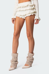 Lindsay Ruffle Knitted Shorts