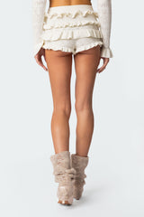 Lindsay Ruffle Knitted Shorts