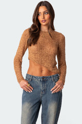 Sheer Loose Knit Asymmetric Top