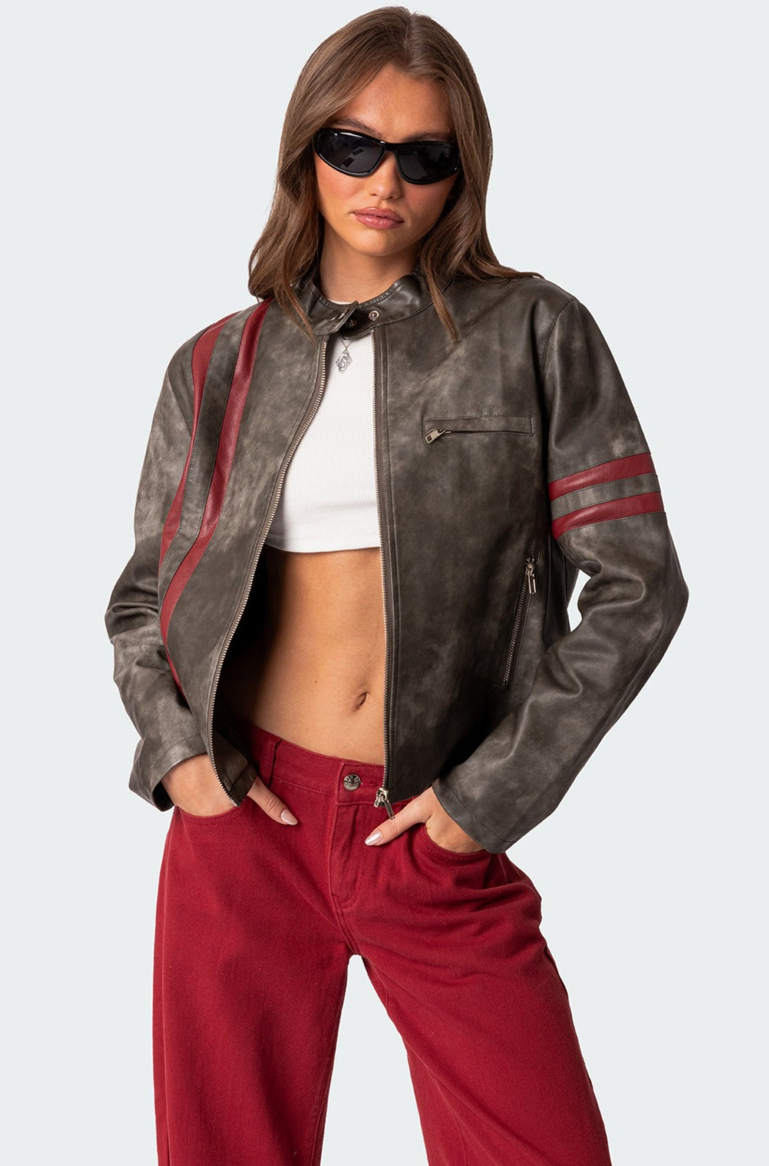 Thunder Washed Faux Leather Jacket