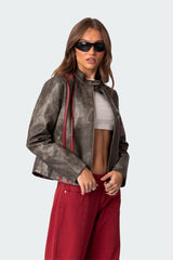 Thunder Washed Faux Leather Jacket