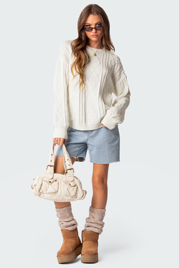 Jessy Cable Knit Oversized Sweater