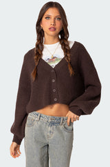 Sabrina Chunky Knit Cropped Cardigan