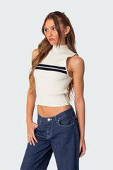 Eliza Ribbed High Neck Top