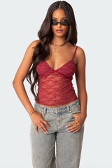 Eira Sheer Lace Tank Top