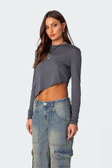 Asymmetric Long Sleeve T Shirt