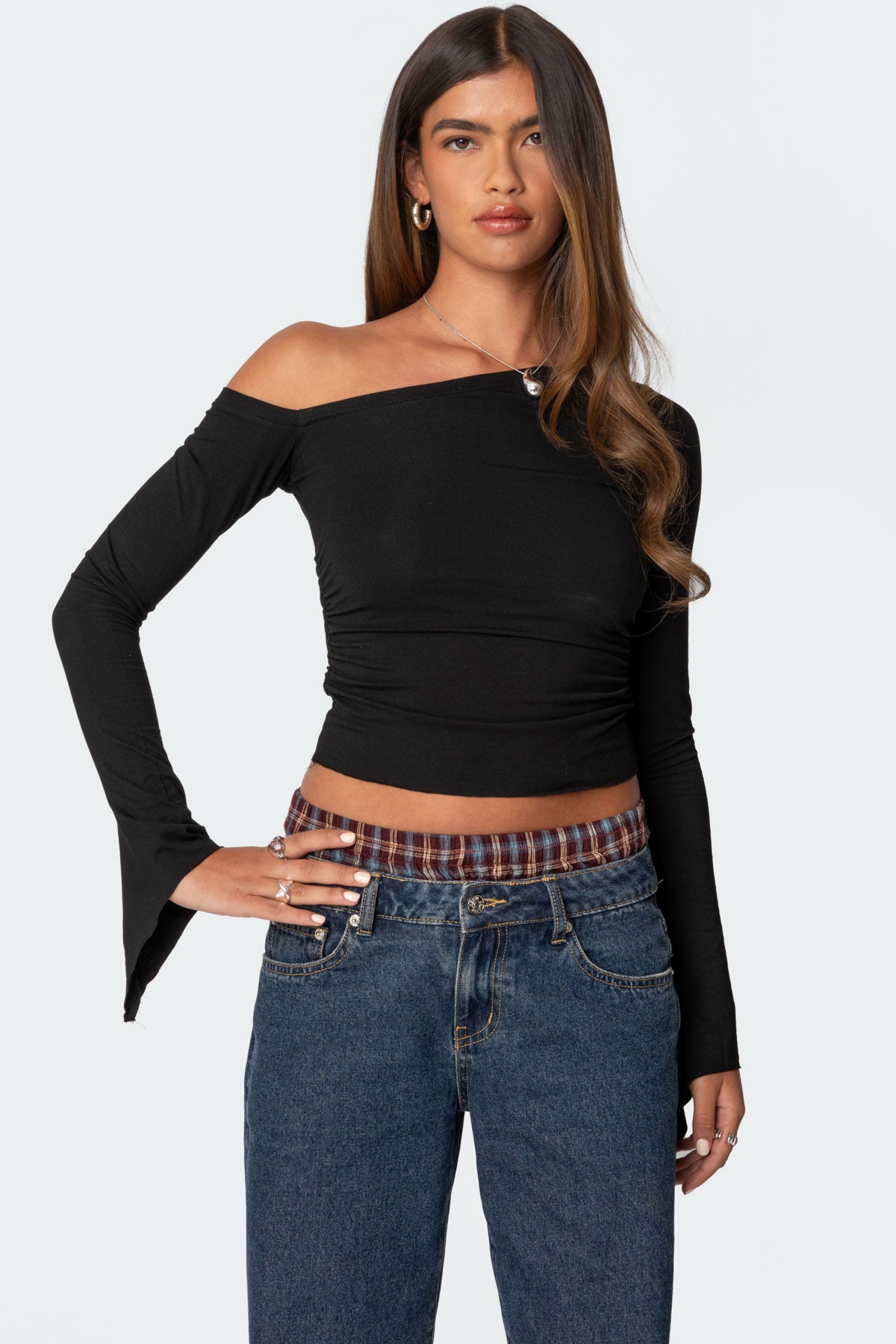 Stacie Asymmetric Long Sleeve Top