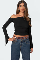 Stacie Asymmetric Long Sleeve Top