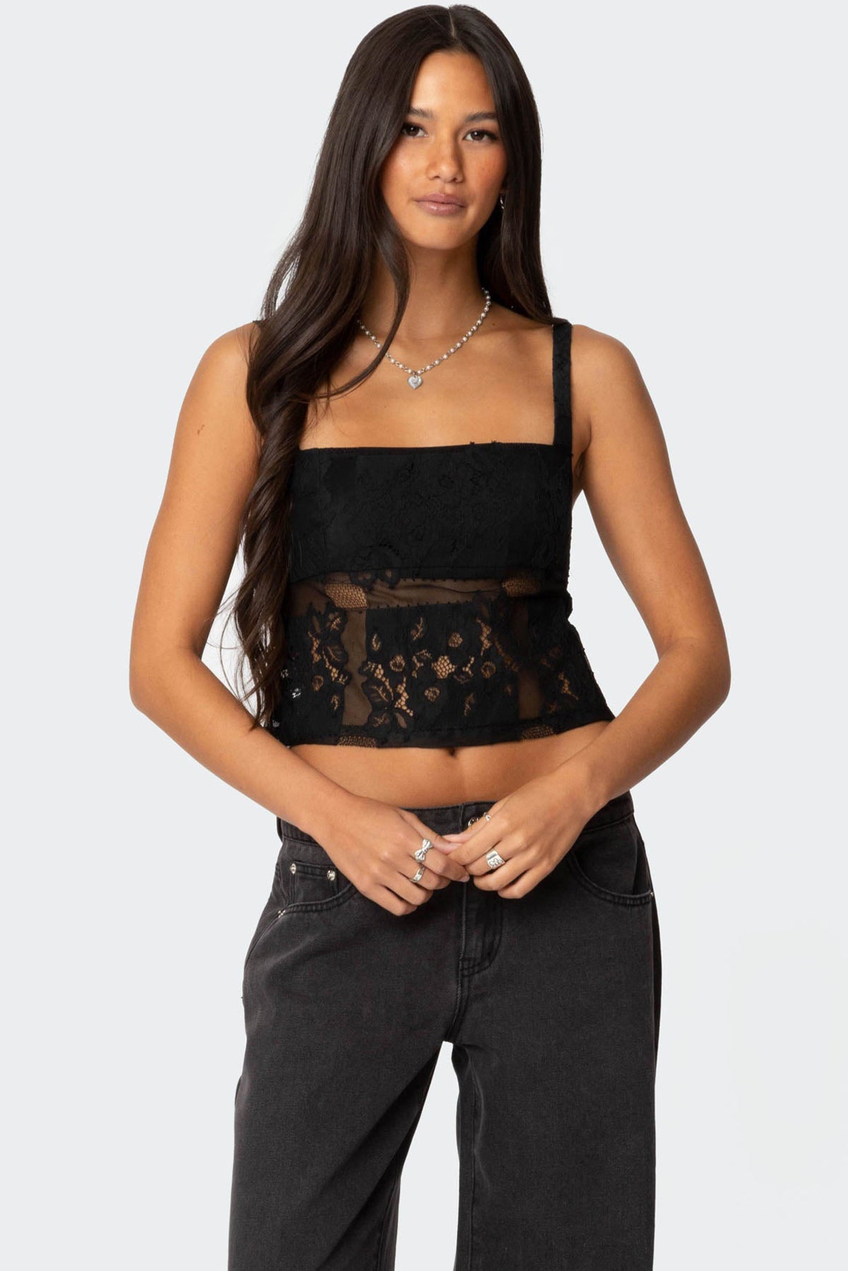 Gwyn Mixed Lace Top