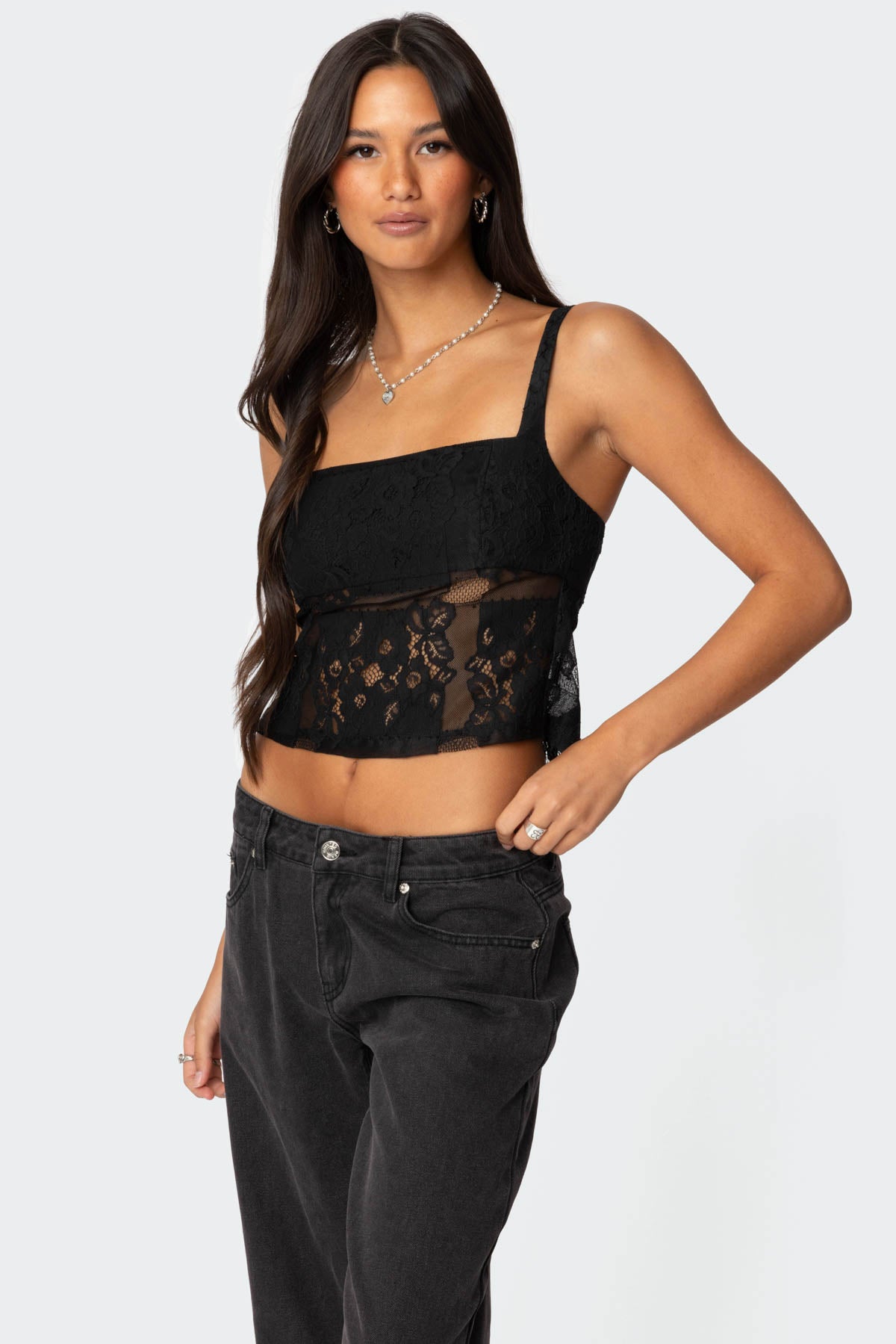 Gwyn Mixed Lace Top