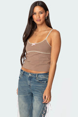 Elin Lace Trim Tank Top