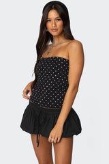 Polka Dot Built In Bra Tube Top