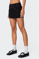 Roux Belted Mini Skirt