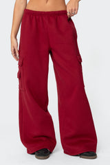 Wide Leg Cargo Sweatpants