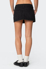 Spencer Low Rise Denim Micro Skirt