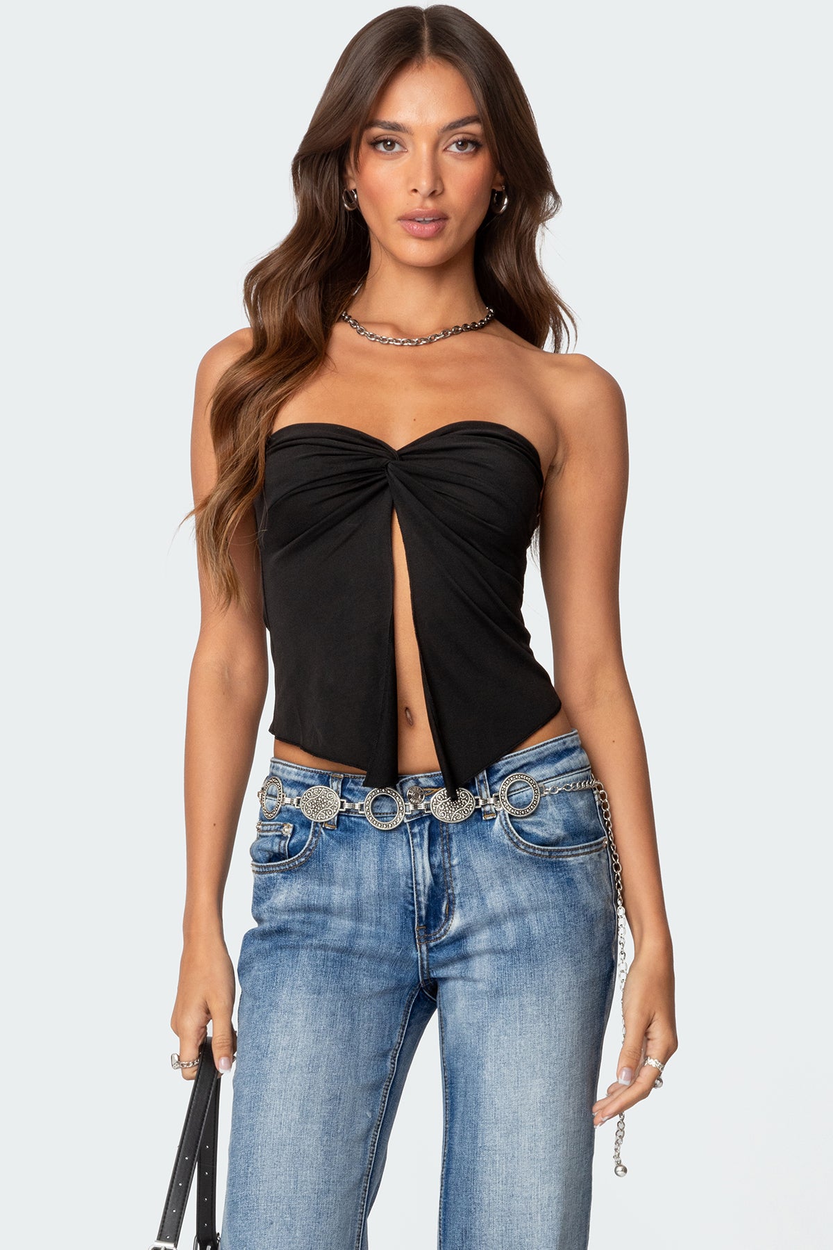 Twisted Split Front Tube Top