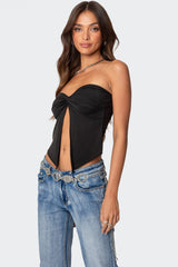 Twisted Split Front Tube Top