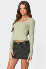 Jayde Ribbed Henley Top