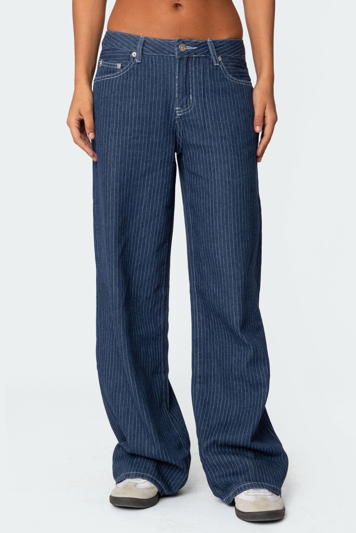 Pinstripe Low Rise Jeans