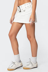 Roux Belted Mini Skirt