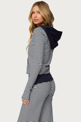 Meggy Striped Zip Up Hoodie