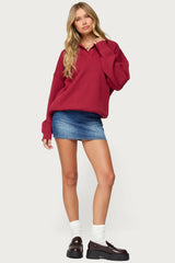 Lorie Oversized Knit Polo Sweater
