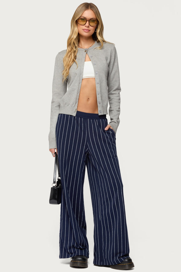 Mercer Pinstripe Wide Leg Joggers
