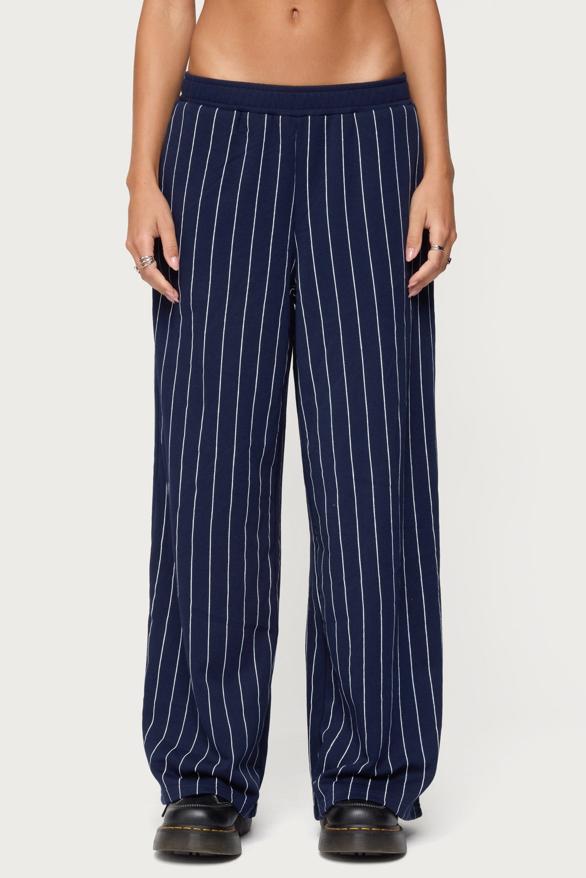 Mercer Pinstripe Wide Leg Joggers