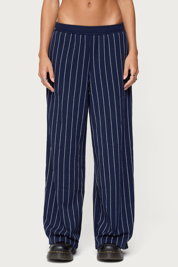 Mercer Pinstripe Wide Leg Joggers