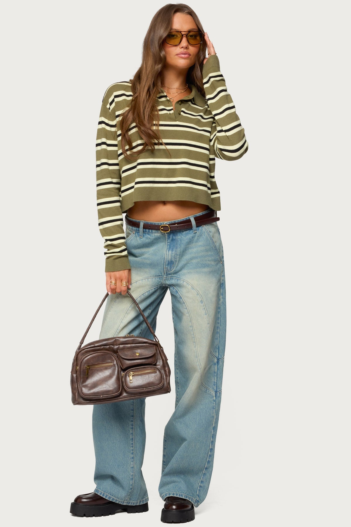 Shelby Striped Polo Sweater