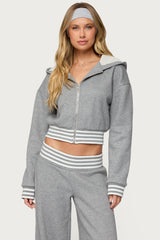 Eloura Stripey Zip Up Hoodie