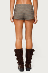 Ayvey Plaid Tailored Micro Shorts