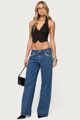 Devon Lacey Pinstripe Halter Top