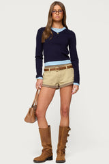 Marthie Layered Knit V Neck Top