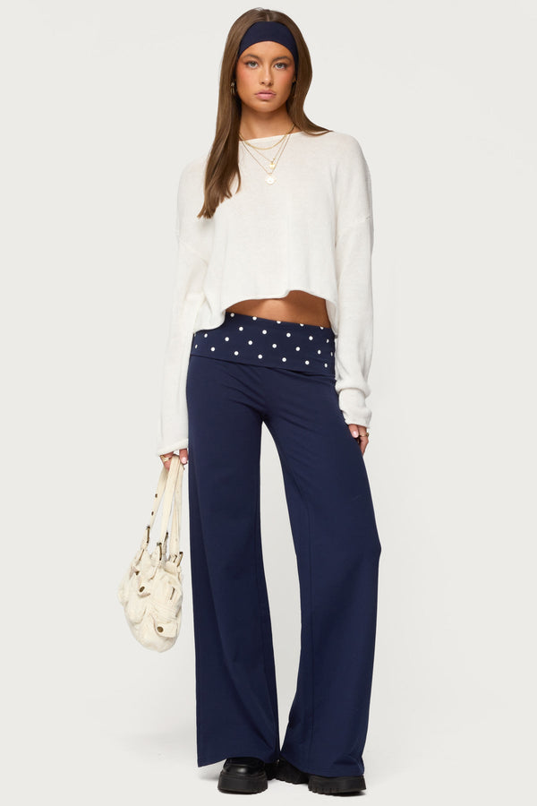 Reeva Polka Dot Foldover Trousers