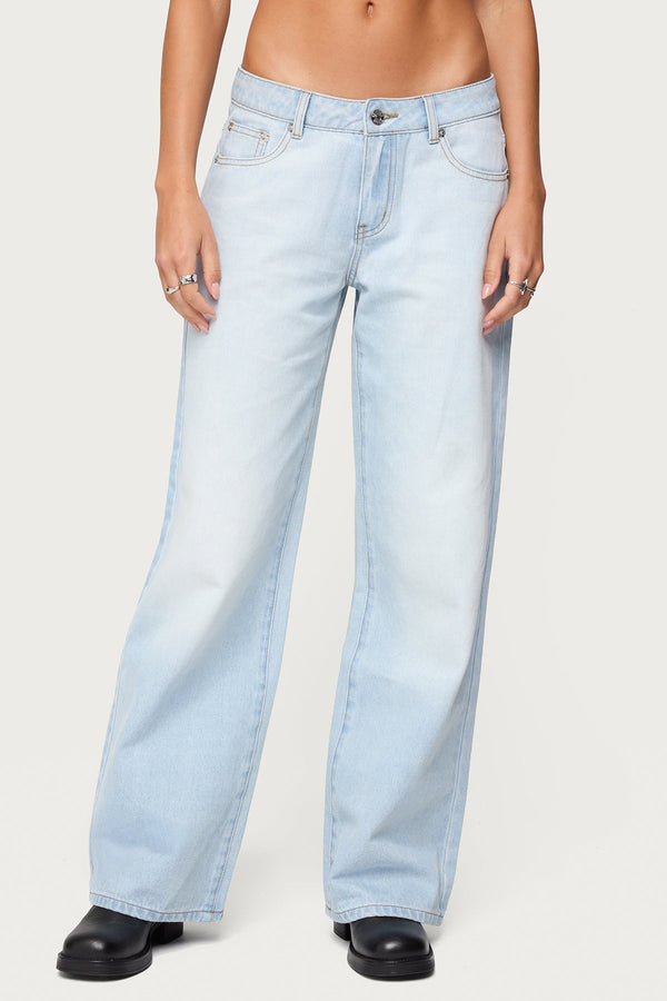 Magda Acid Wash Low Rise Baggy Jeans