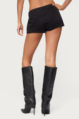 Grommet & Stud Denim Micro Shorts