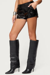 Matilde Faux Crocodile Leather Shorts