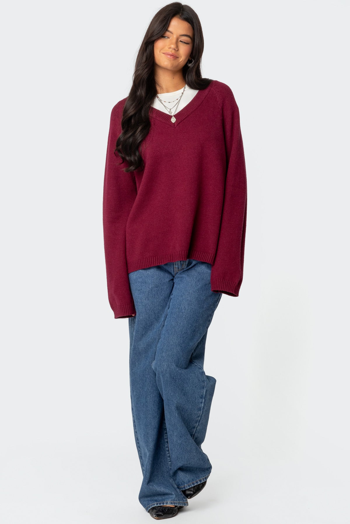 Martha Oversized V Neck Sweater