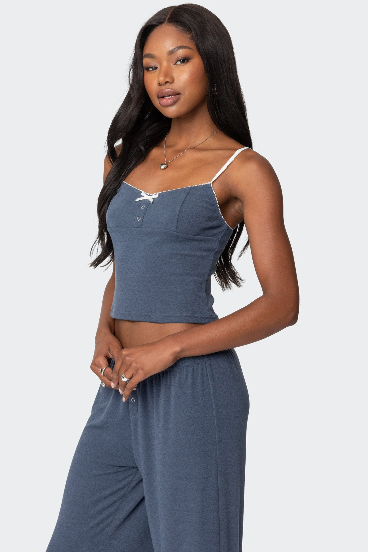 Kleo Pointelle Henley Tank Top