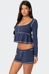 Arianne Contrast Babydoll Top