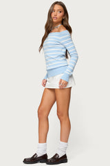 Lori Striped Off Shoulder Sweater