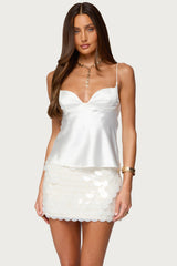 Jema Cupped Satin Effect Top