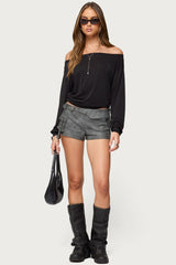 Houston Faux Leather Cargo Shorts