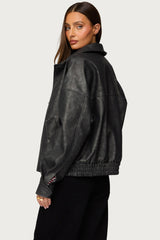 Mori Oversized Faux Leather Jacket