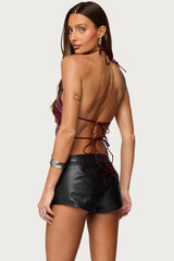 Embroidered Bead & Sequin Halter Top