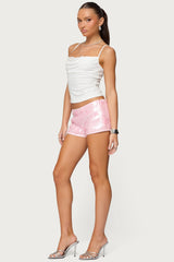 Lizzie Flower Sequin Micro Shorts