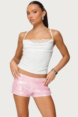 Bobbie Layered Lace Cowl Neck Top