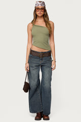 Knotted One Shoulder Asymmetric Top